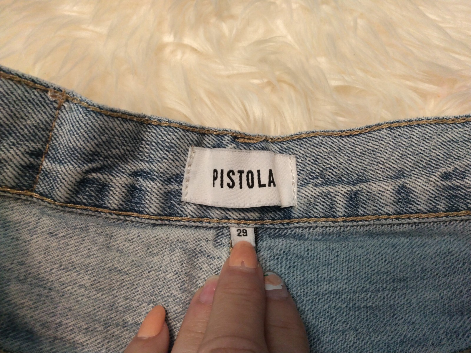 Pistola Light Wash Distressed Denim Cut Off Shorts High Rise Pockets Women’s 29