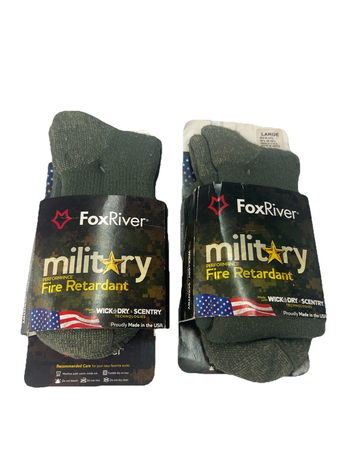 Fox RIver Military Fire Retardant FR MidCalf Sock Midweight Foliage LARGE 2pack