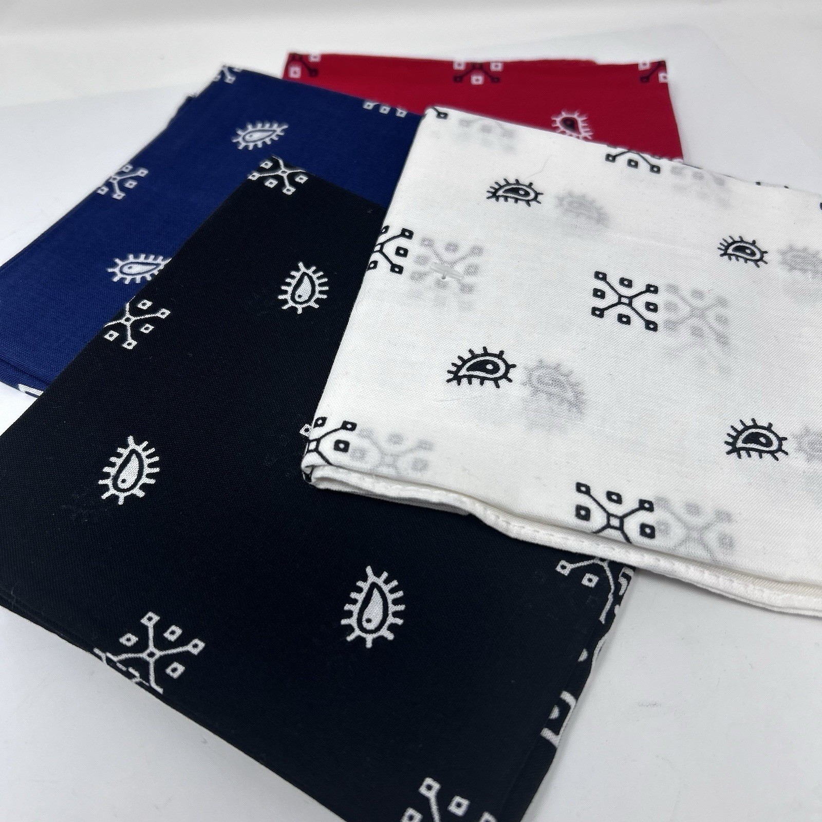 100% Cotton Paisley Bandanas 22″X22″ Scarf Head Neck Bandannas lot of 4