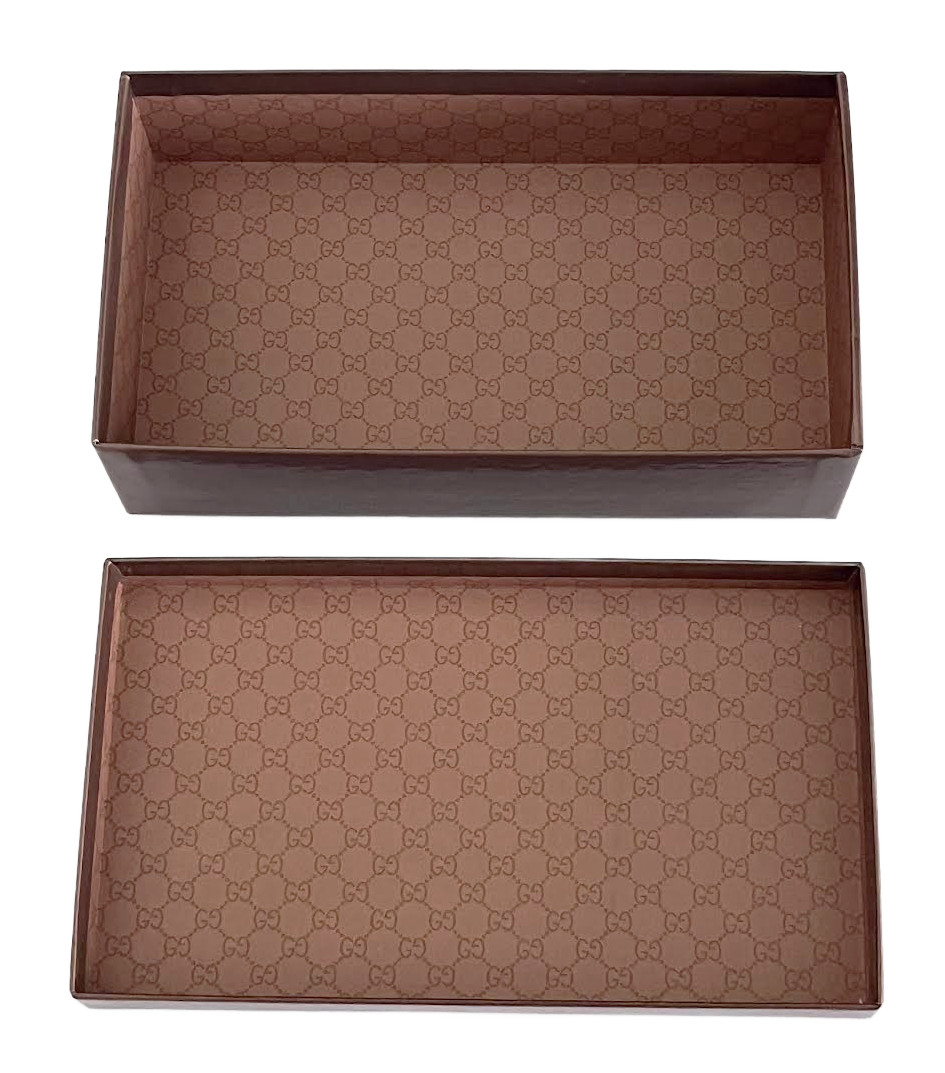 Empty Gucci Wallet Gift Box 8.3″ x 2″ x 4.8″ Brown GG Monogram