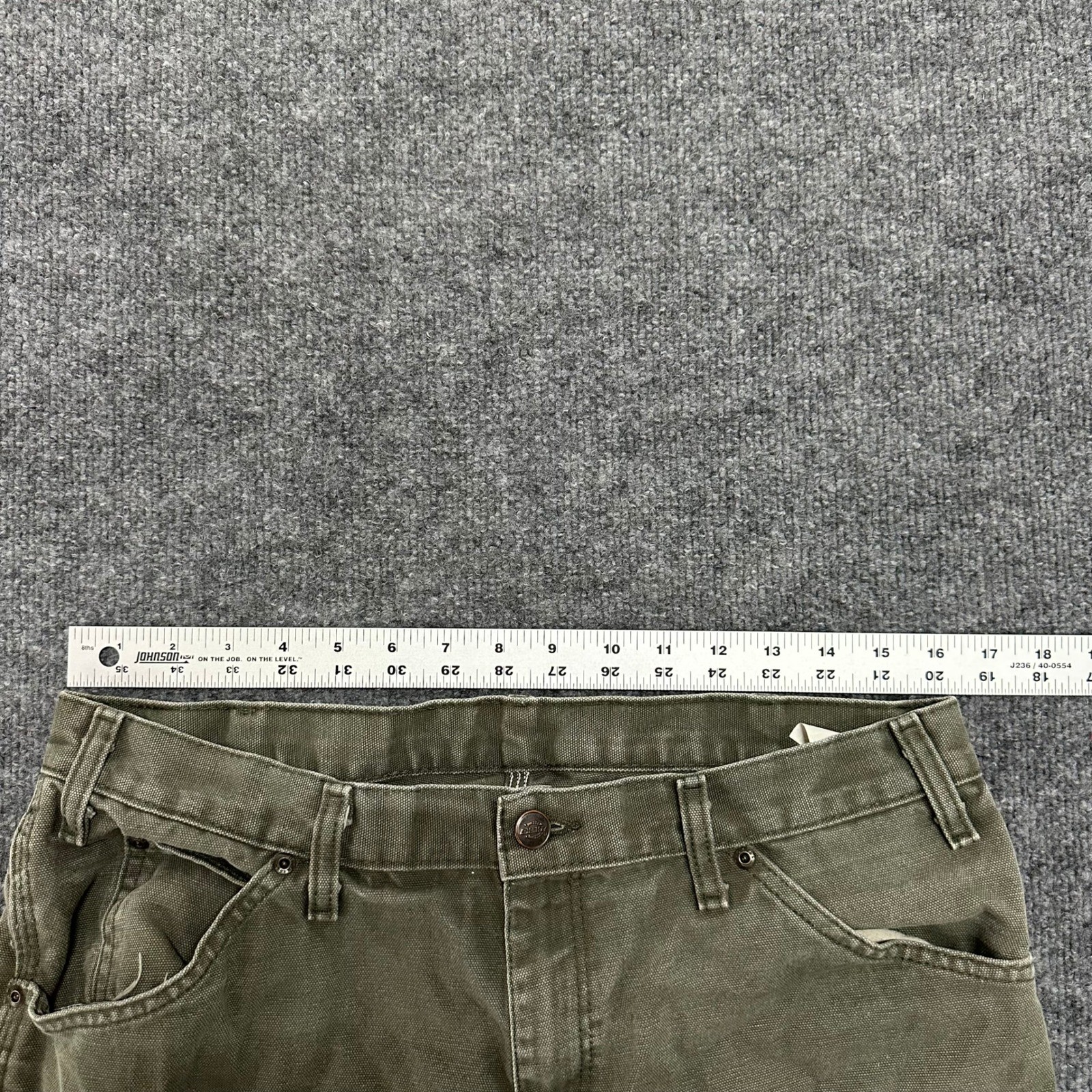 Dickies Carpenter Pants Mens Size 34×32 Green Cotton Canvas Utility Workwear