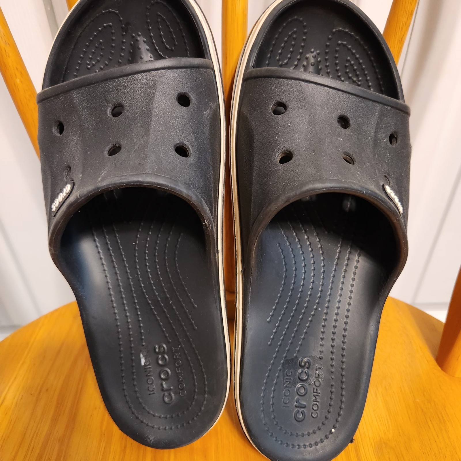 Crocs Bayaband Slide sandals M/8-W/10 Black White Unisex