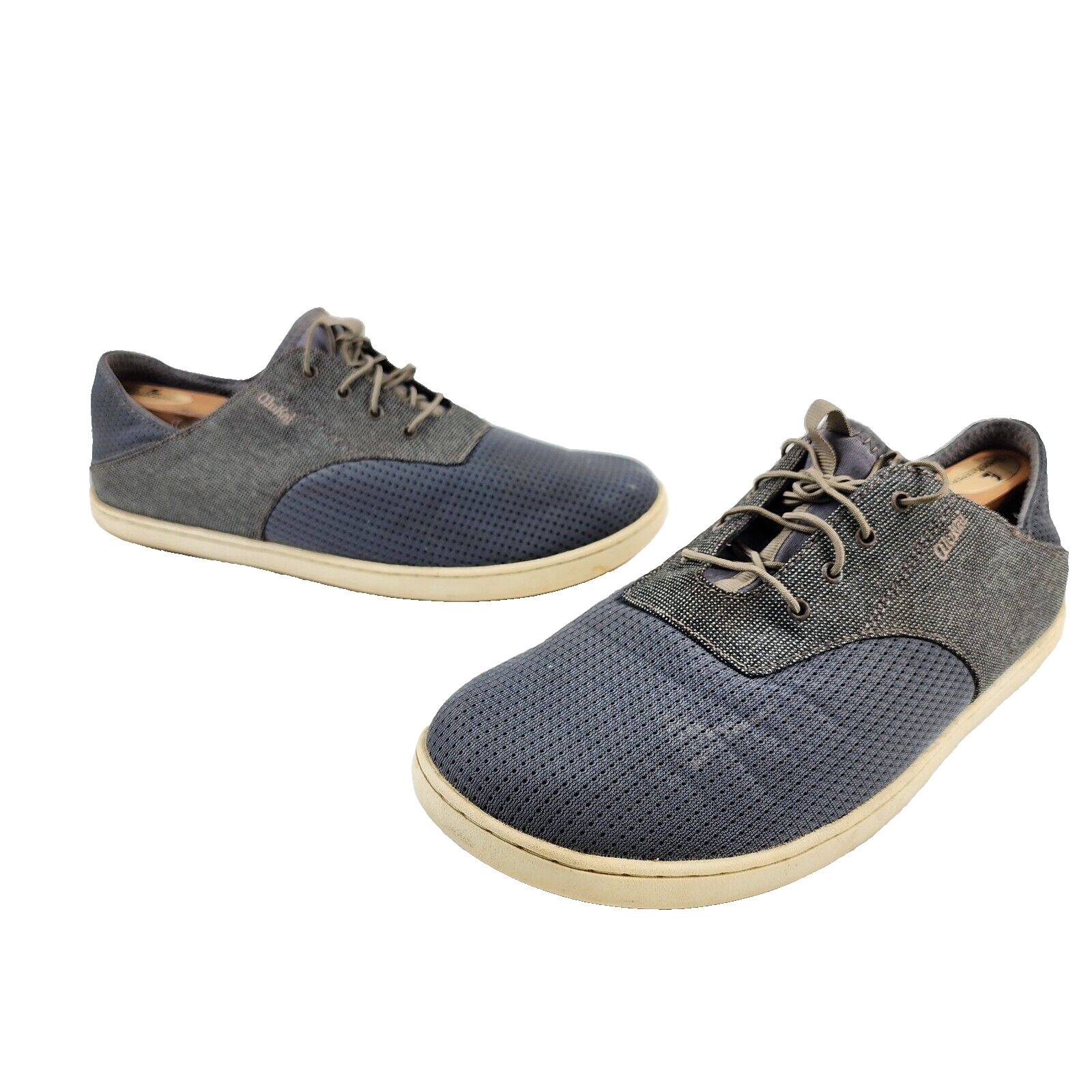 Olukai Nohea Moku Mens Size 10.5 Charcoal/Clay Textile Slip On Boat Shoes