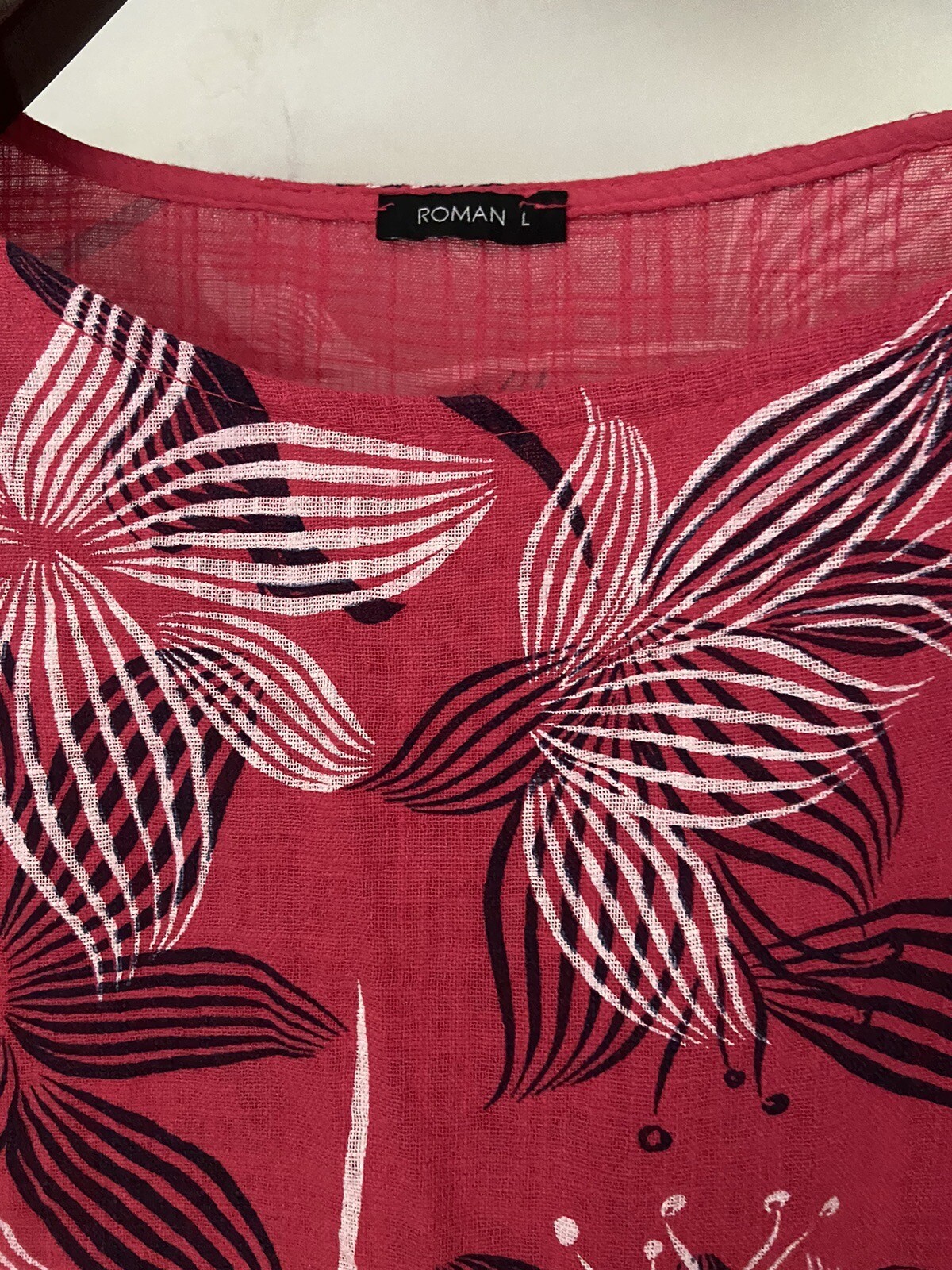 Roman Pretty Cotton Blouse Bnwt Large oil Summer Top 🌺