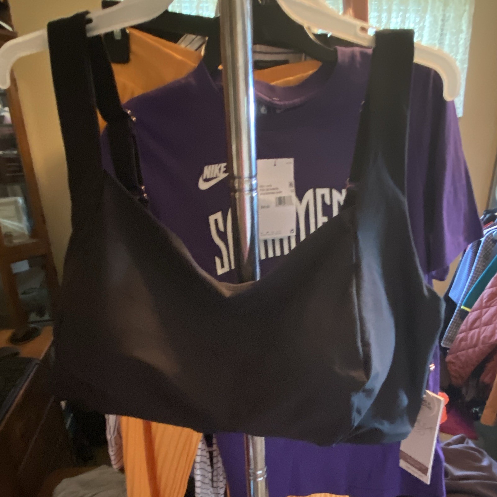 CALIA Black High Support Sports Bra 3X Solid Adjustable Strap Power Scoop