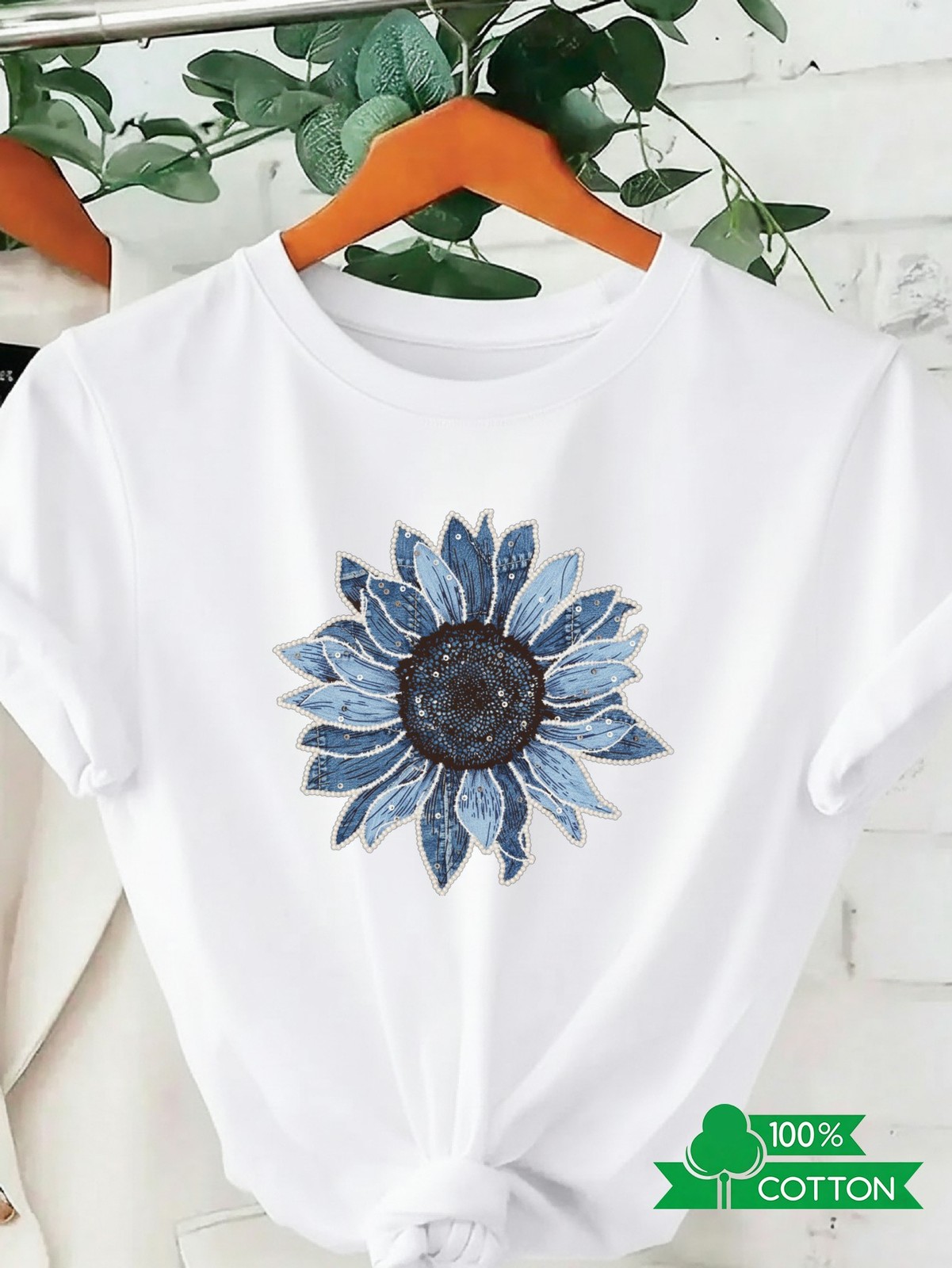 Letter Printed Women’s Round Neck T-Shirt Comfortable Breathable Casual Tops❀