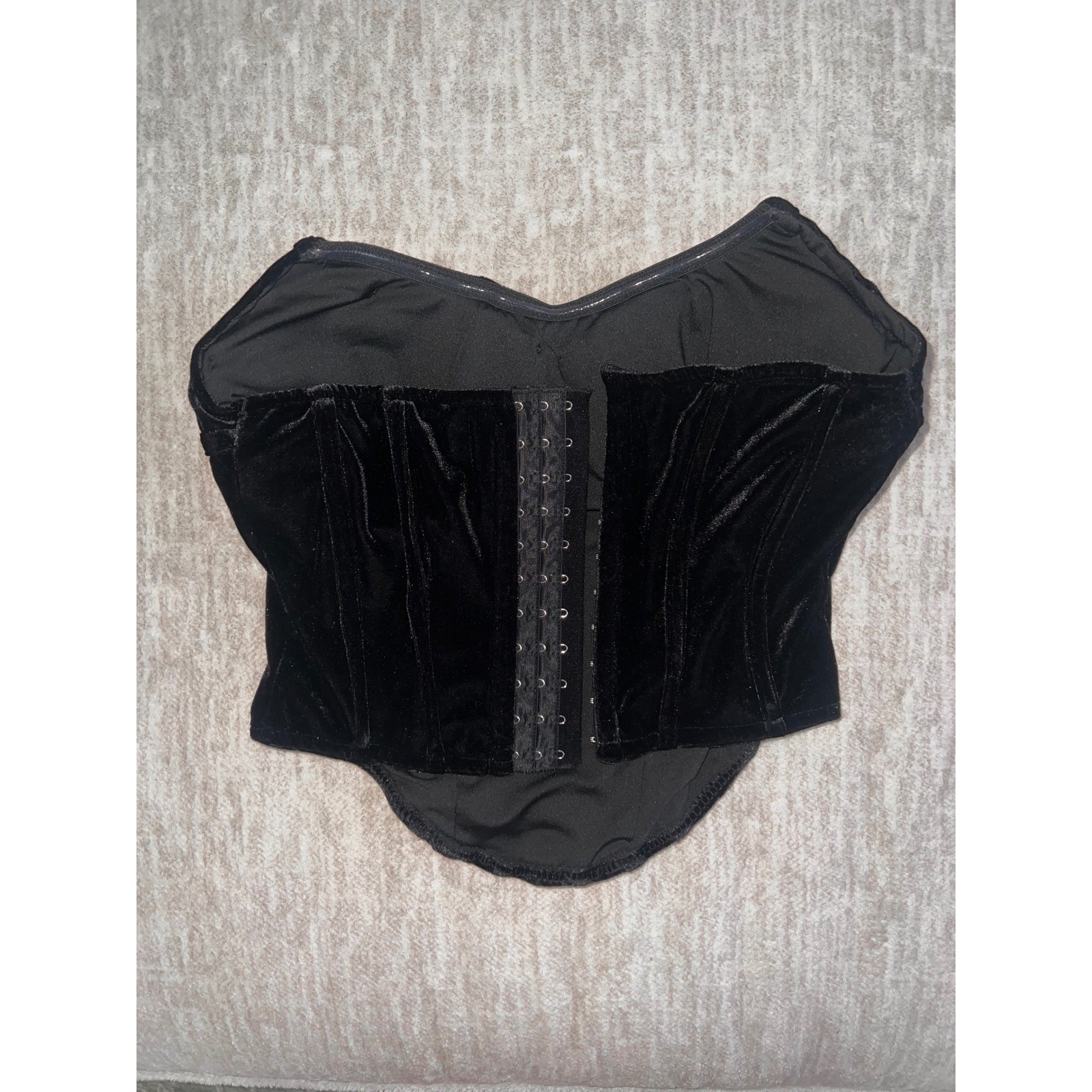 JLUXLABEL Black Velvet Sexy Corset Top & Metallic Pleated Maxi Skirt Set Medium