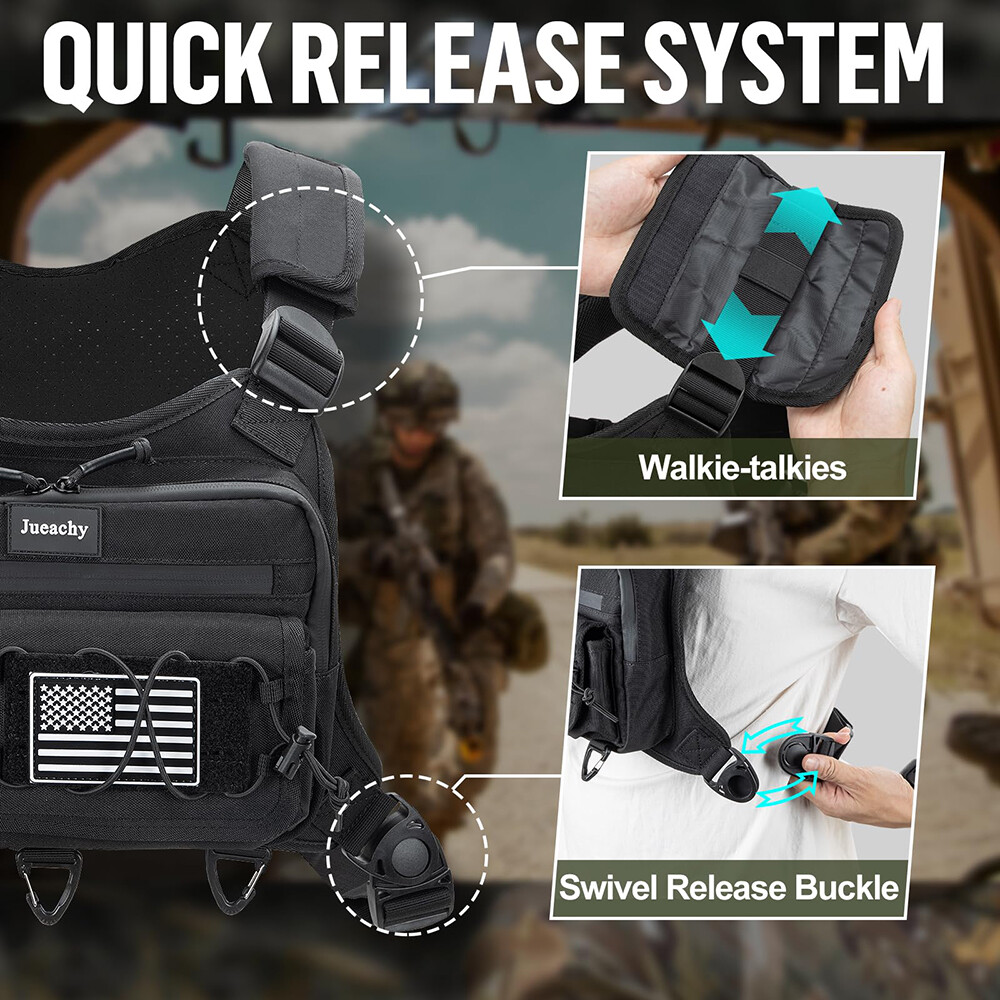 Tactical Combat Chest Rig Bag Front Pouch Outdoor Sport Protective Vest Pack Bag