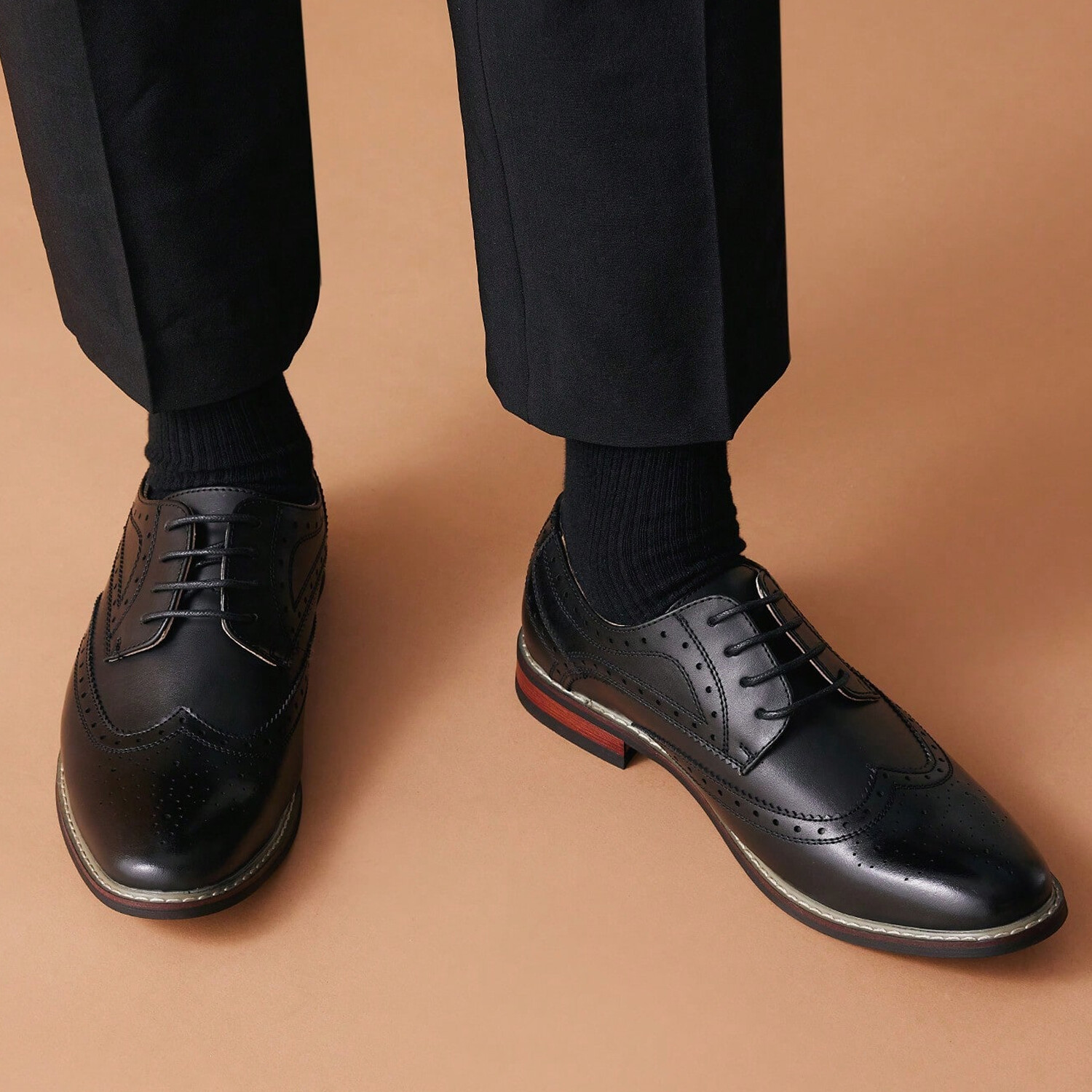 Men’s Dress Shoes Classic Business Formal Oxford Wingtip Lace Up Shoes Size US
