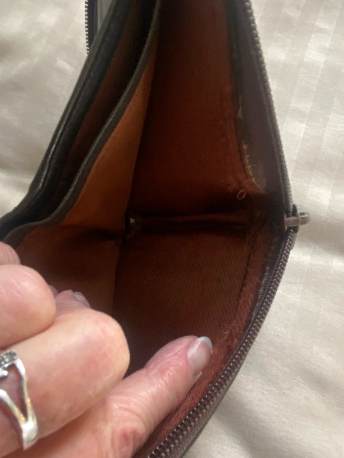 Men’s TSF Brown Genuine Leather Zipper/Zip Around Bifold Wallet