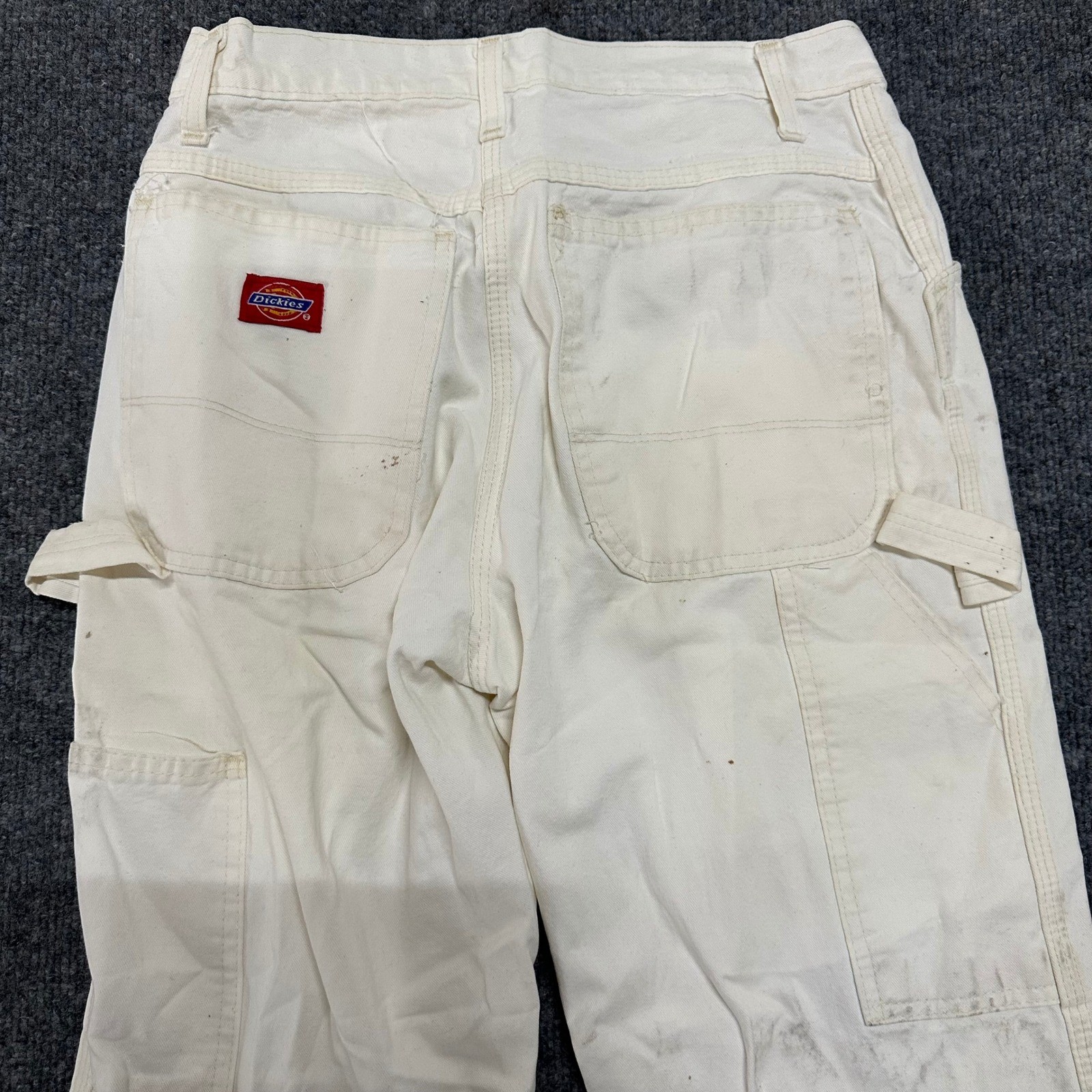 Dickies Carpenter Pants Mens Size 30×30 Off White Distressed Utility Workwear