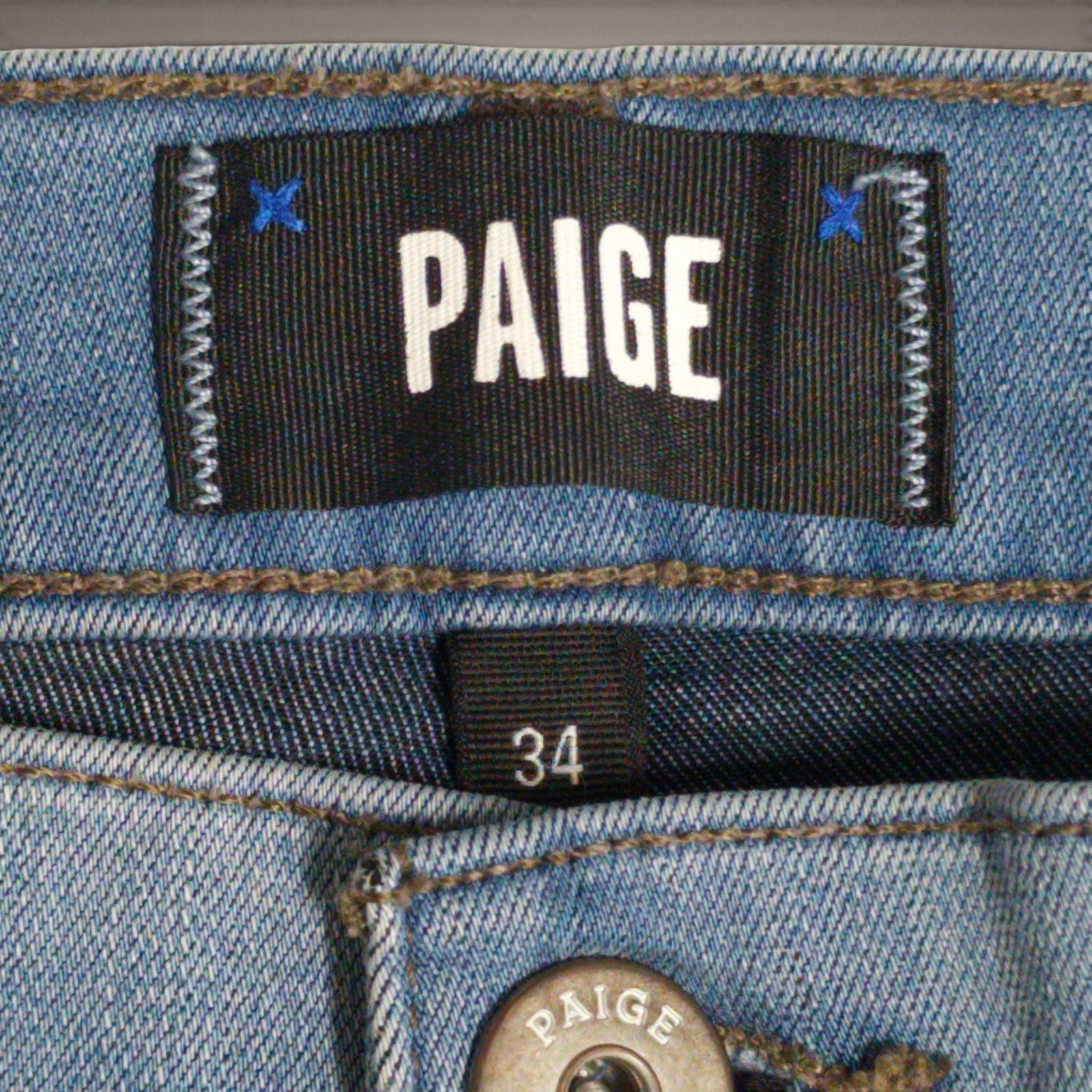 PAIGE Federal Men’s Jeans 34×33 Eberheart Light Blue Slim Straight