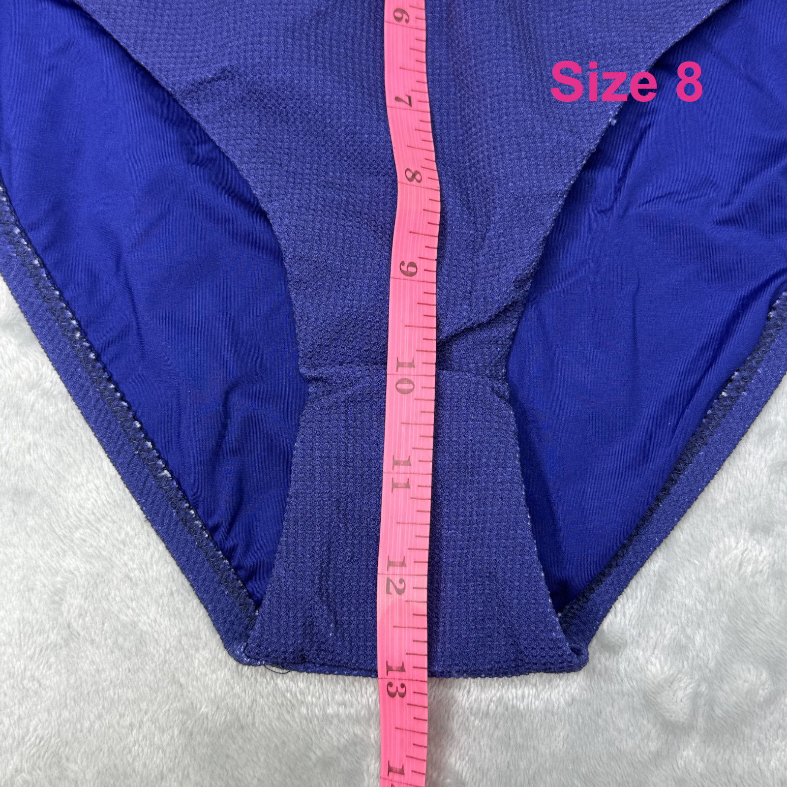 Trina Turk Rainbow Swirl High Waist Bikini Bottom Marine Blue Resort Coastal 6 8