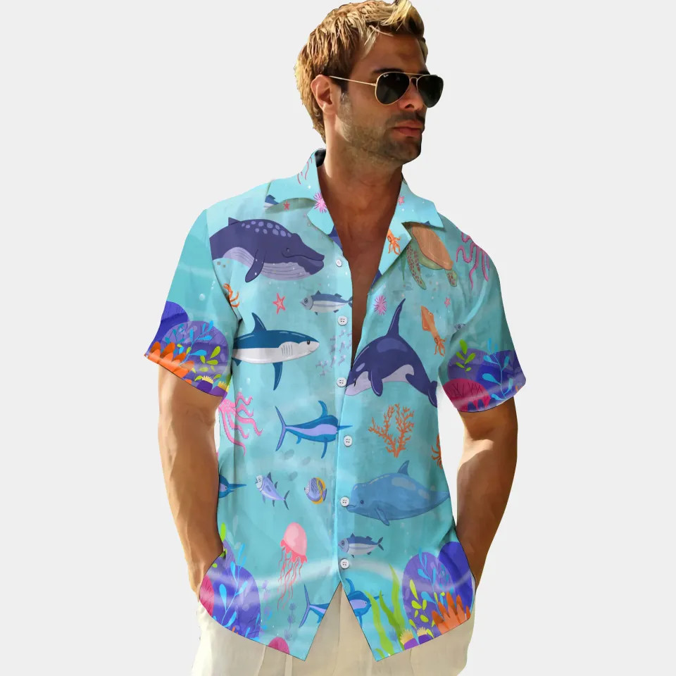 Ocean Fish Sealife Deep Sea Nature Beach Hawaiian Shirt Gift