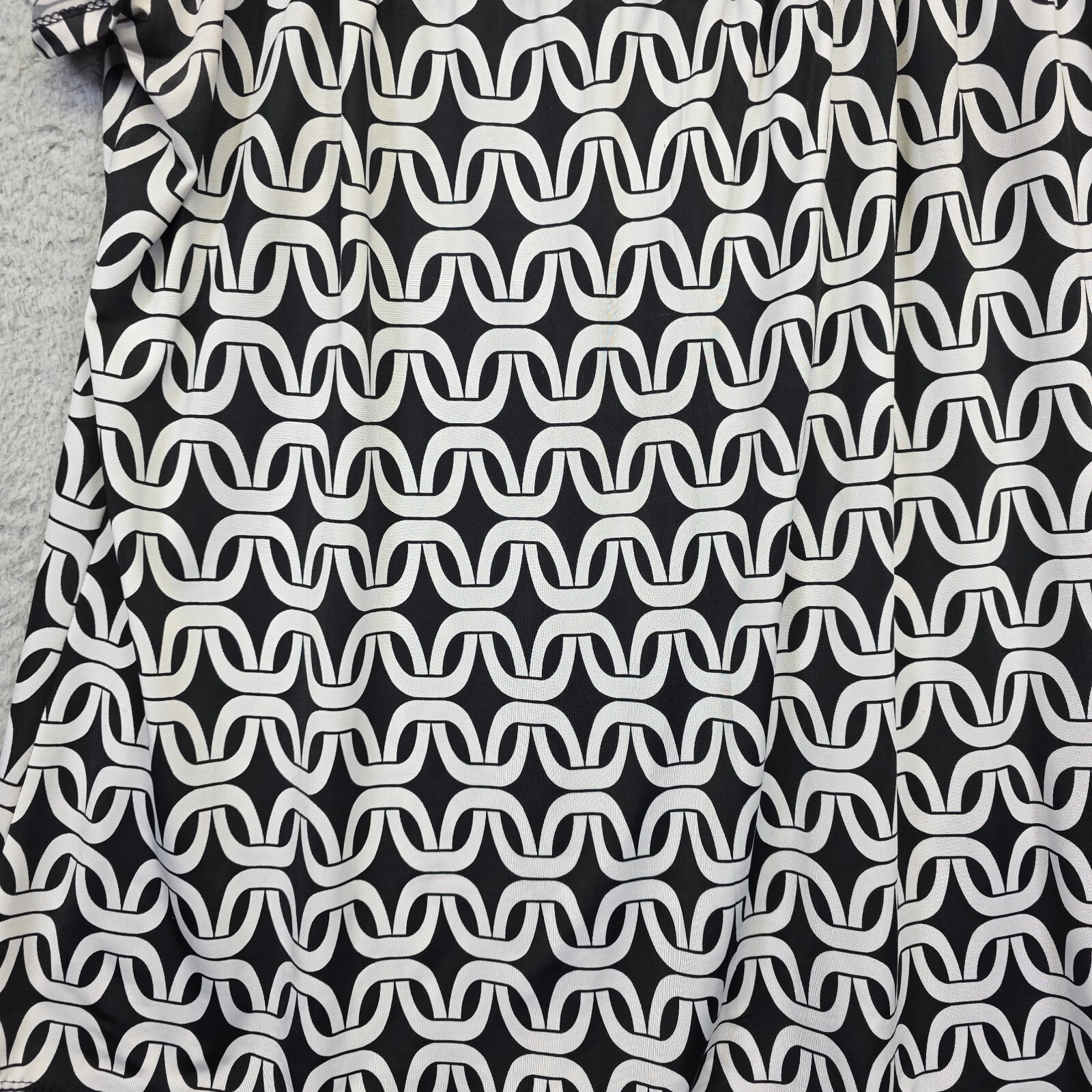 American City Wear Top Womens Plus Size 2X Black Geometric Boho Career Shirt