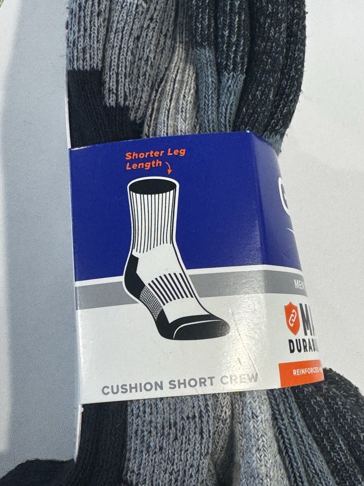 Gildan Ultra Cotton Men’s Cushioned Moisture Wicking Crew Socks 3 Pr 6-12
