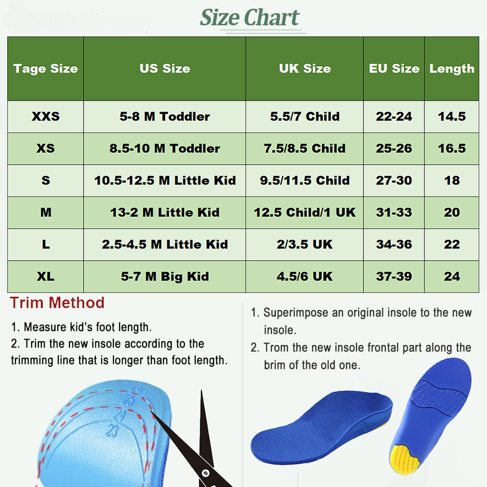 Kids Children Orthotics Insoles Correction foot Care Kid Flat Foot Arch Support