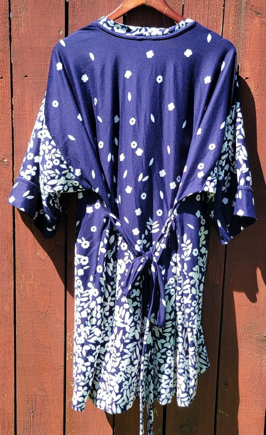 In Bloom by Jonquil Floral Lace Kimono Tie Robe & Chemise Set M-L NBL13OR