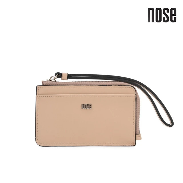 New NOSE Women Vegan Leather Coin Purse Wrist Handle Minimalist Color Wallet