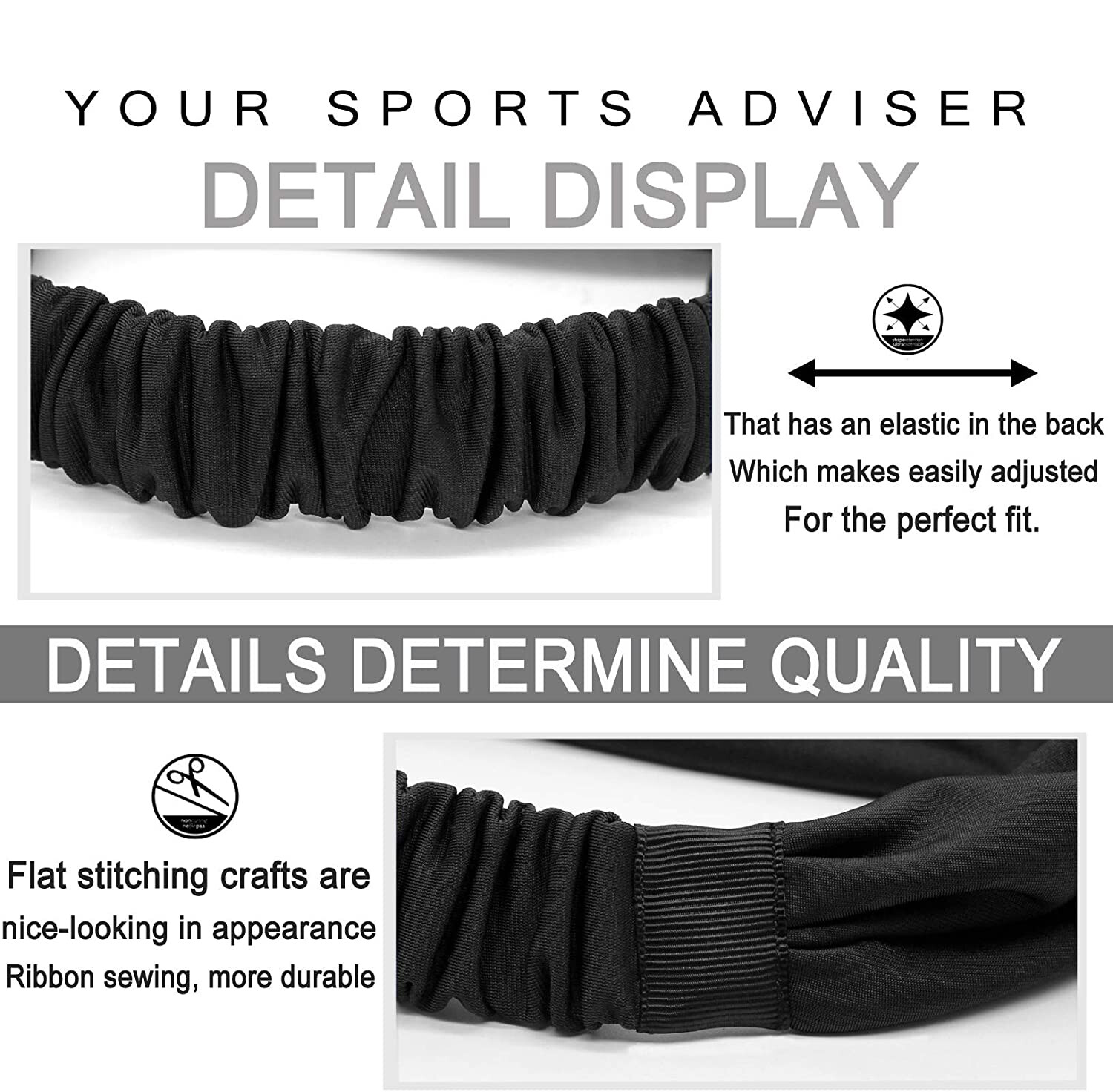 Workout Headbands for Women Men Sweatband Yoga Wide Headband Sports Sweat Bands