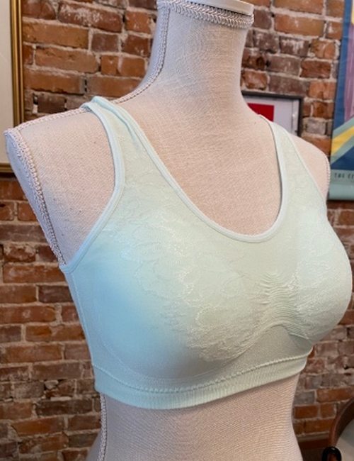 Rhonda Shear Pastel Seafoam Green Jacquard Ahh Bra Removable Pads New