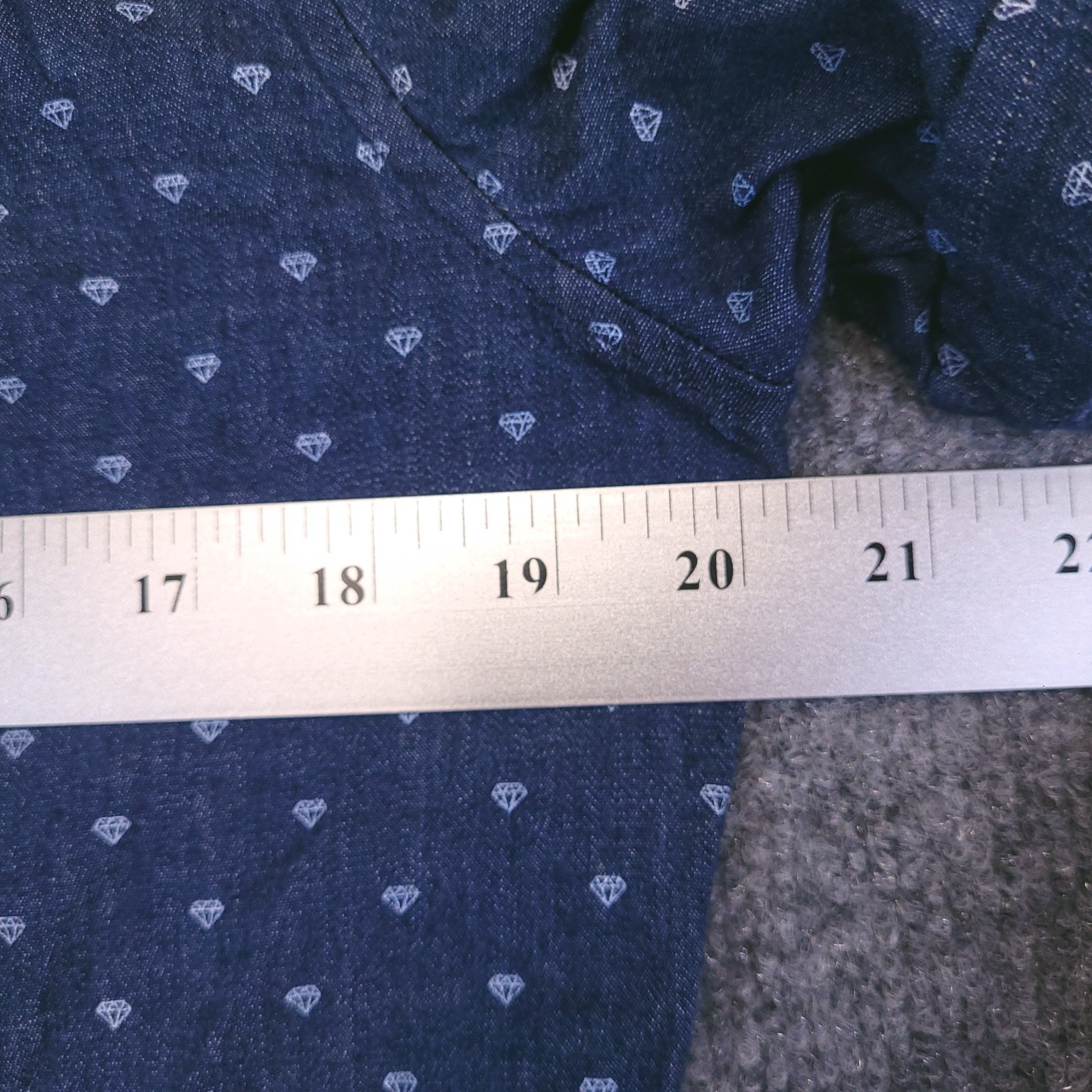 7D 7Diamonds Shirt Mens Medium Button Up Stretch Geometric Cuffed Button Down