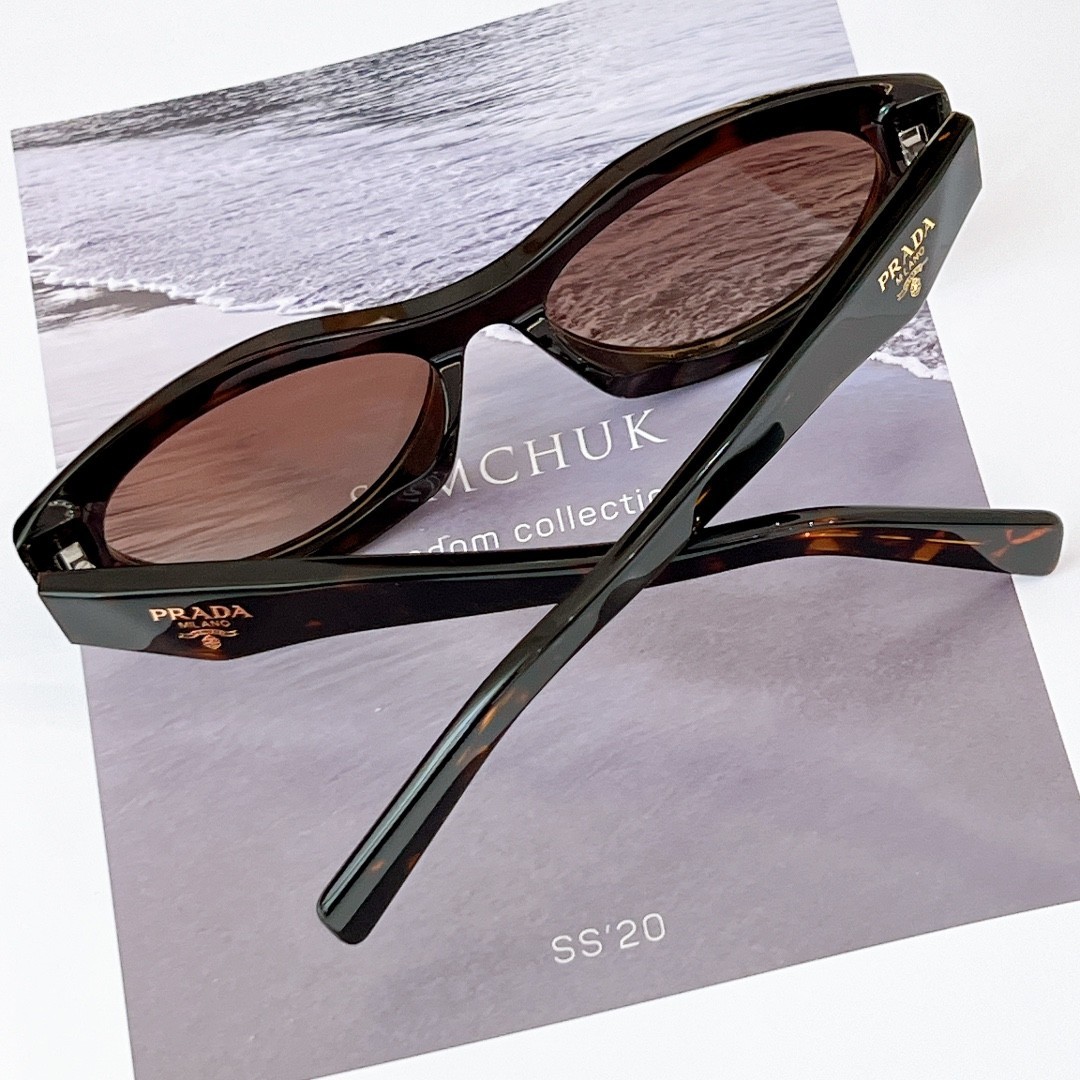 Prada PR26 Oval Women Sunglasses Tortoise Frame/Brown Lenses UV400 Shades