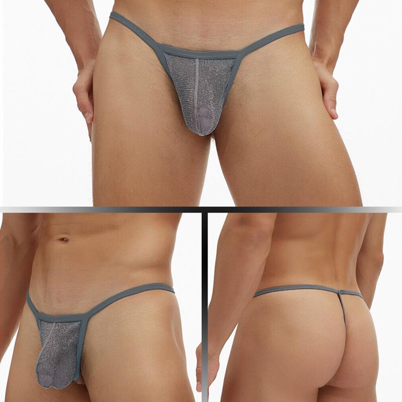 Mens Mesh See-through Pouch G-string Briefs Underwear T-back Thong V-string✔