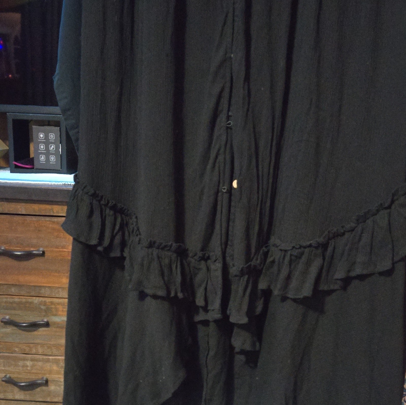 Free People Paradiso Flowing Maxi Dress In Black XS Boho Hippy Hippie Fairy