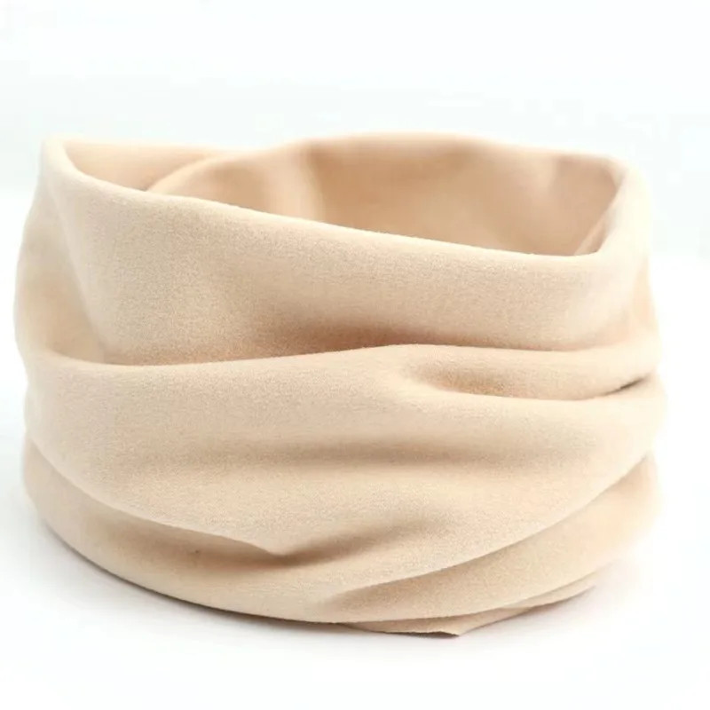 Pure Wool Knitted Ring Scarf Elegant Neckerscarf Female Soft Warm Cashmere False
