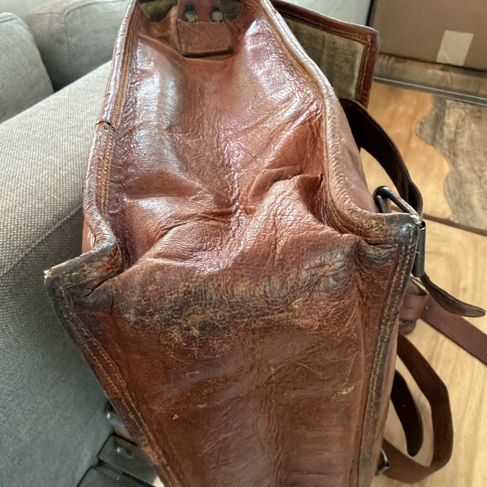 Vintage Genuine Leather Large Messenger Bag and Briefcase Purse Men Shoulder Bag