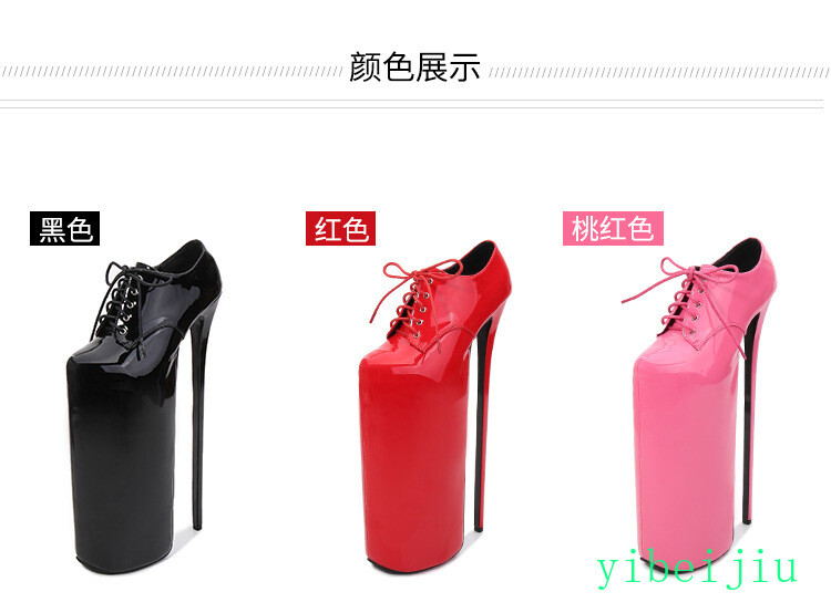 Womens High Heel Platform Shiny Leather Stage Shoes Cross Dresser Nightclub Sexy