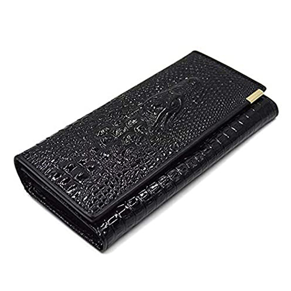 Women Long Crocodile Genuine Leather Clutch Wallet Card Holder Purse Handbag US