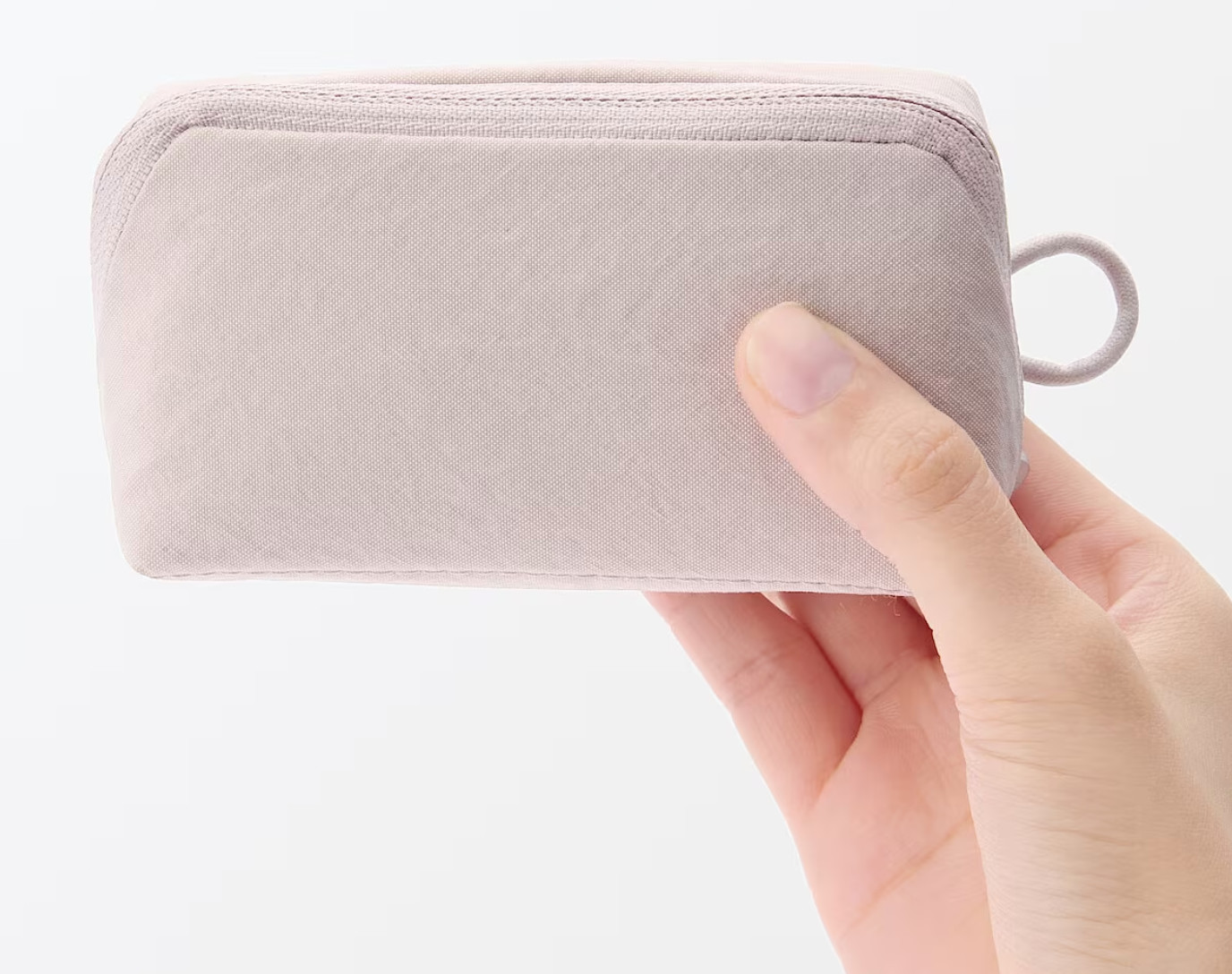 MUJI Wrinkled Nylon Wide Opening Pouch Small 4.3 x 2.4 x 1.4”(11x6x3.5cm) Japan