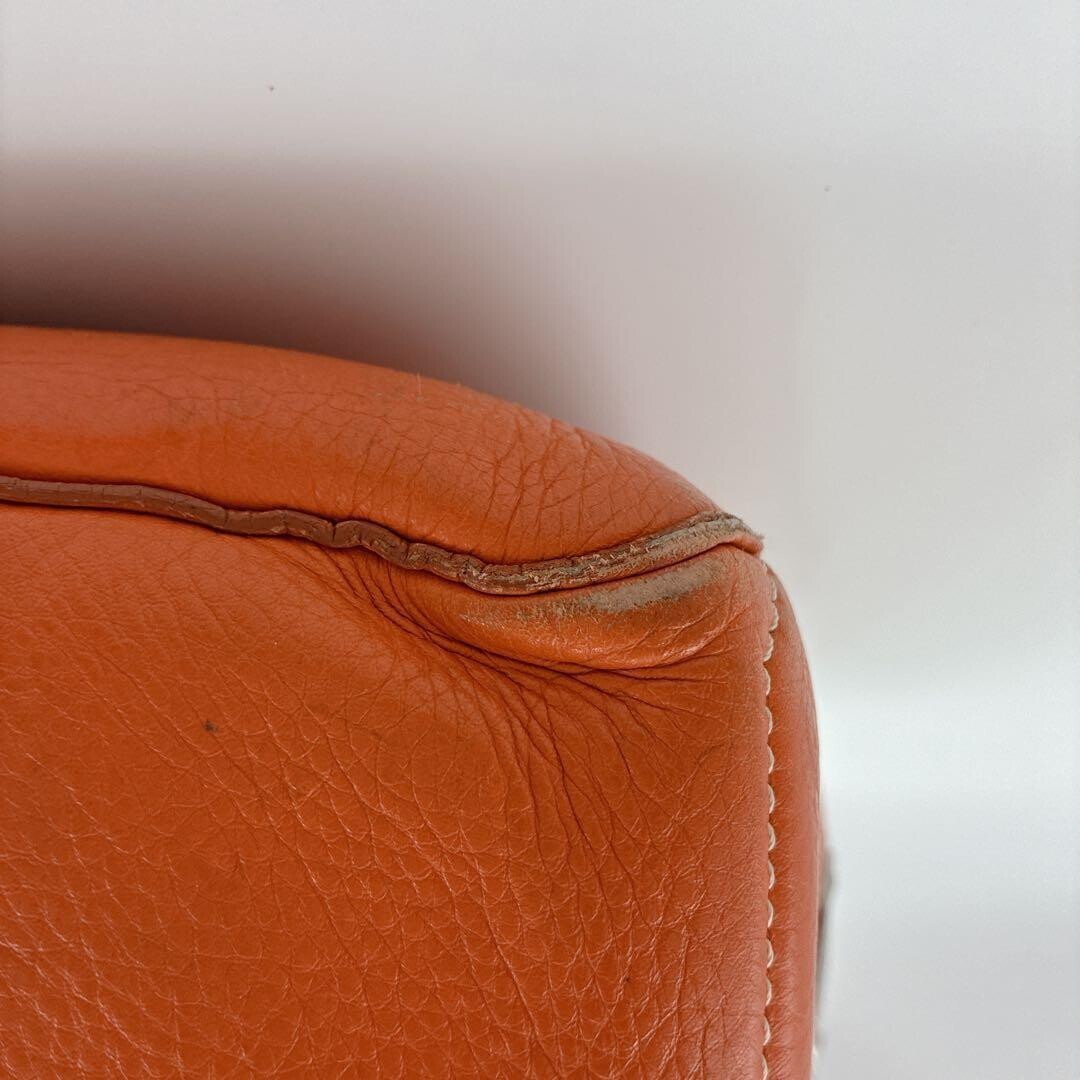 CELINE Boogie Bag Leather Orange Vintage Authentic From Japan