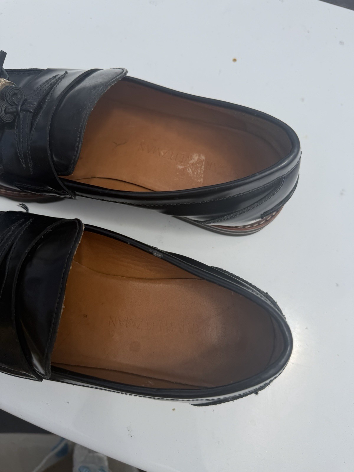 Made in Spain Luxury Patent Leather loafers Stewart weitzman shoes size 8
