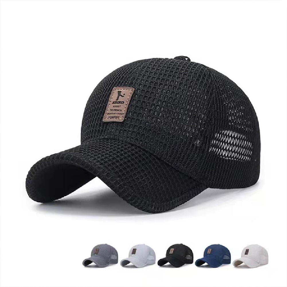 US 1-2 Pcs Men’s Mesh Baseball Cap Snapback Sun Protection Breathable Sports Hat