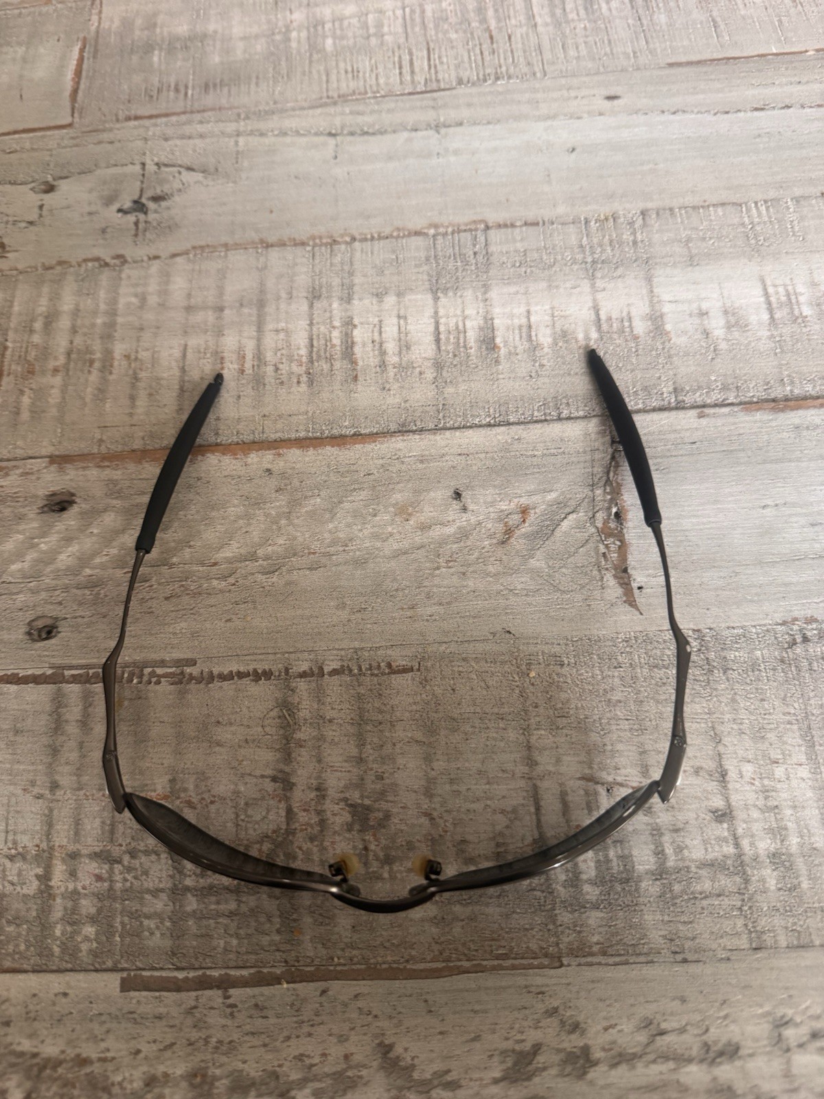 Oakley Whisker Pewter Black Sunglasses Frames 12-849 60-19 Polarized Metal Oval