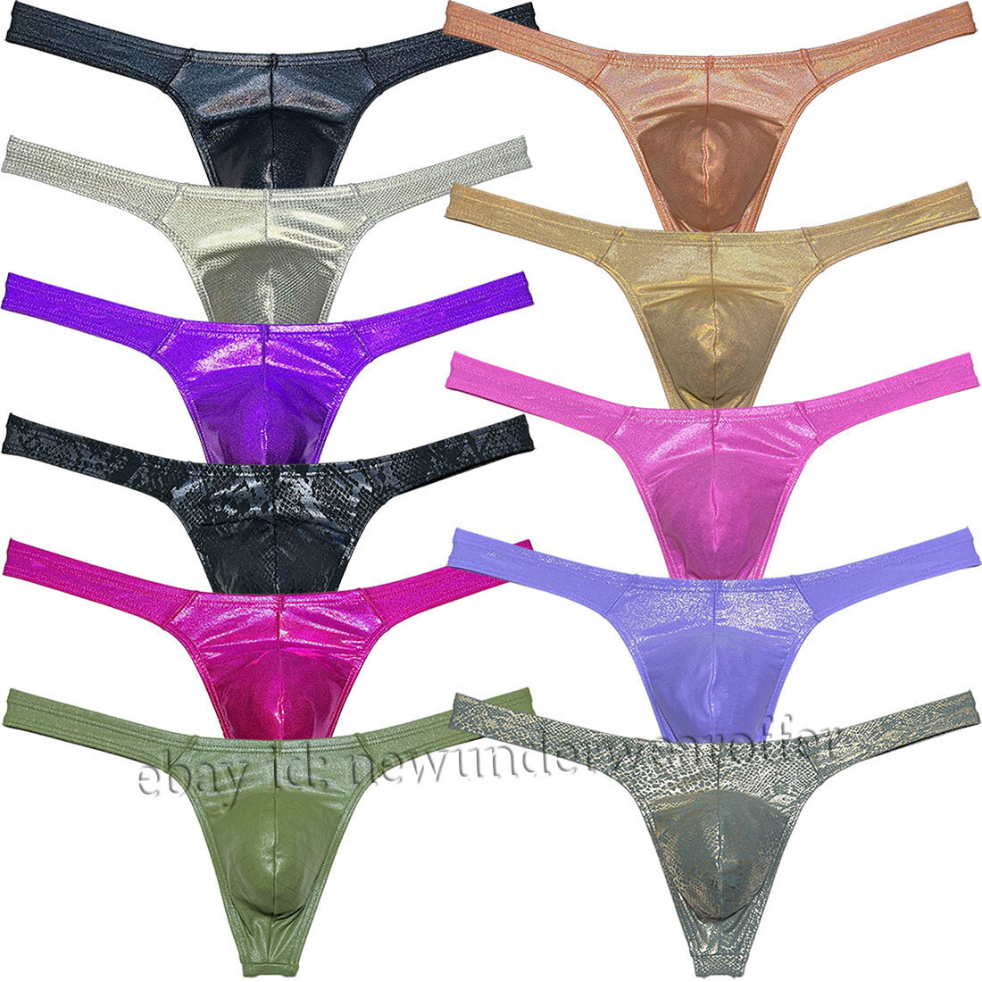 Men Shiny Wet Look Bikini Underwear Classical T-back Bulge Pouch Jockstrap Pants