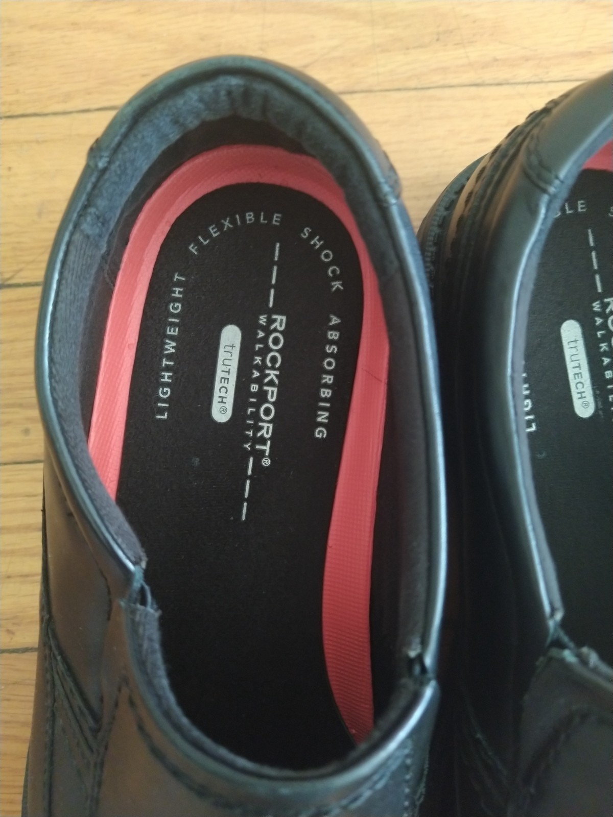 Rockport Walkability Shoes Mens Size 8 Black Leather Slip On Trutech Dress