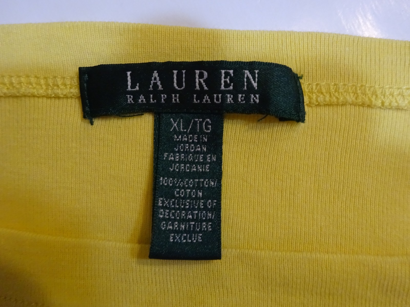 Ralph Lauren Women’s Yellow Cotton Top Blouse – Size XL