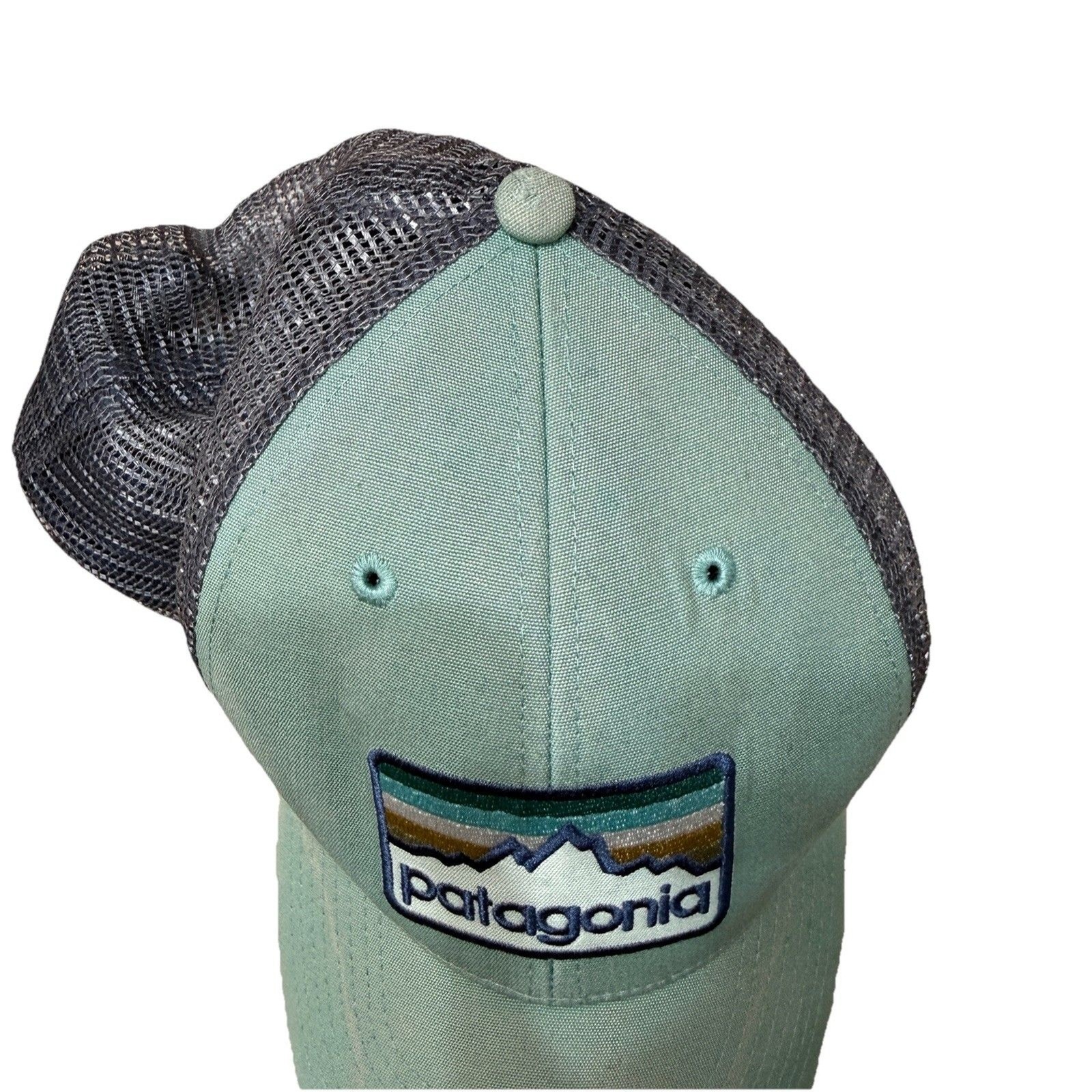 Patagonia Lo Pro Trucker Hat Logo Mesh Cap Green Snapback 100% Organic Cotton