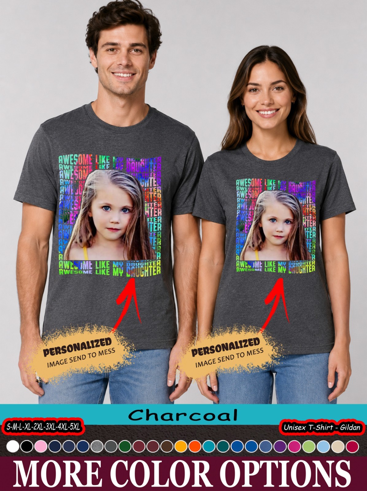 Custom Photo Proud Father Awesome Like My Daughter Shirt, Dad Appreciation Tee