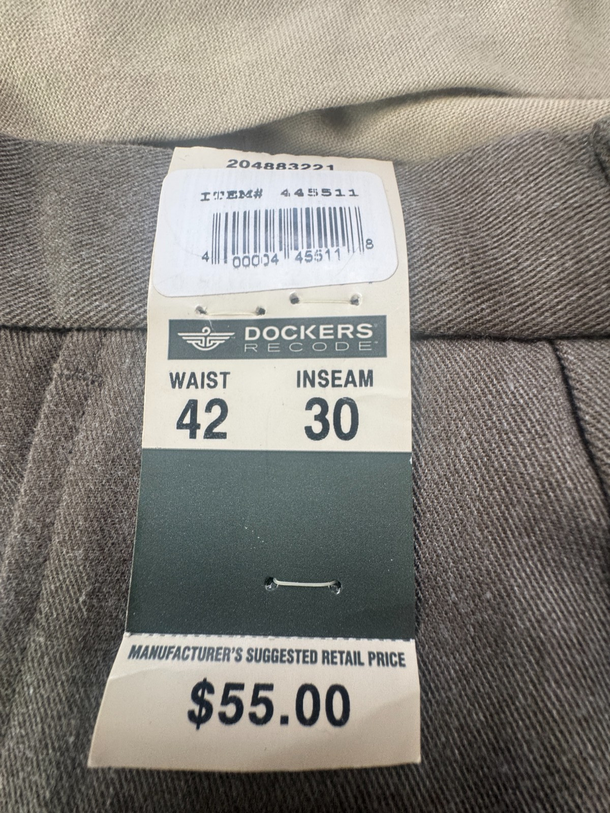 Vintage Levi’s Dockers Dress Pants 42×30 NWT Relaxed Fit Sueded Heather Taupe