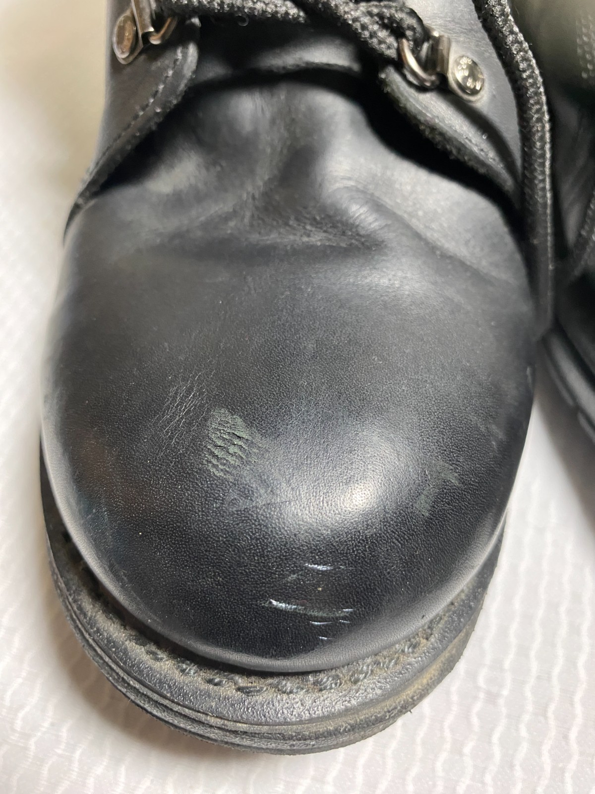 Eddie Moran Work Boots Black Mens Size 14M Chevron Orange Sole Slip Resistant