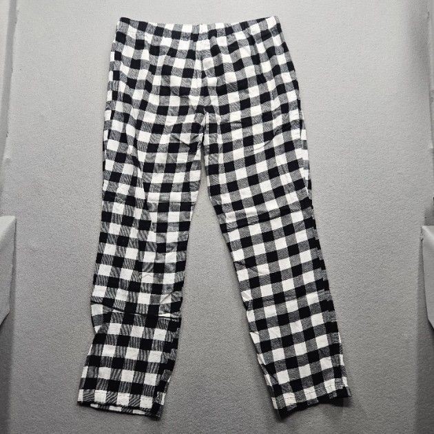 Old Navy Women Size Large Black White Checkered Pants Lounge Drawstring