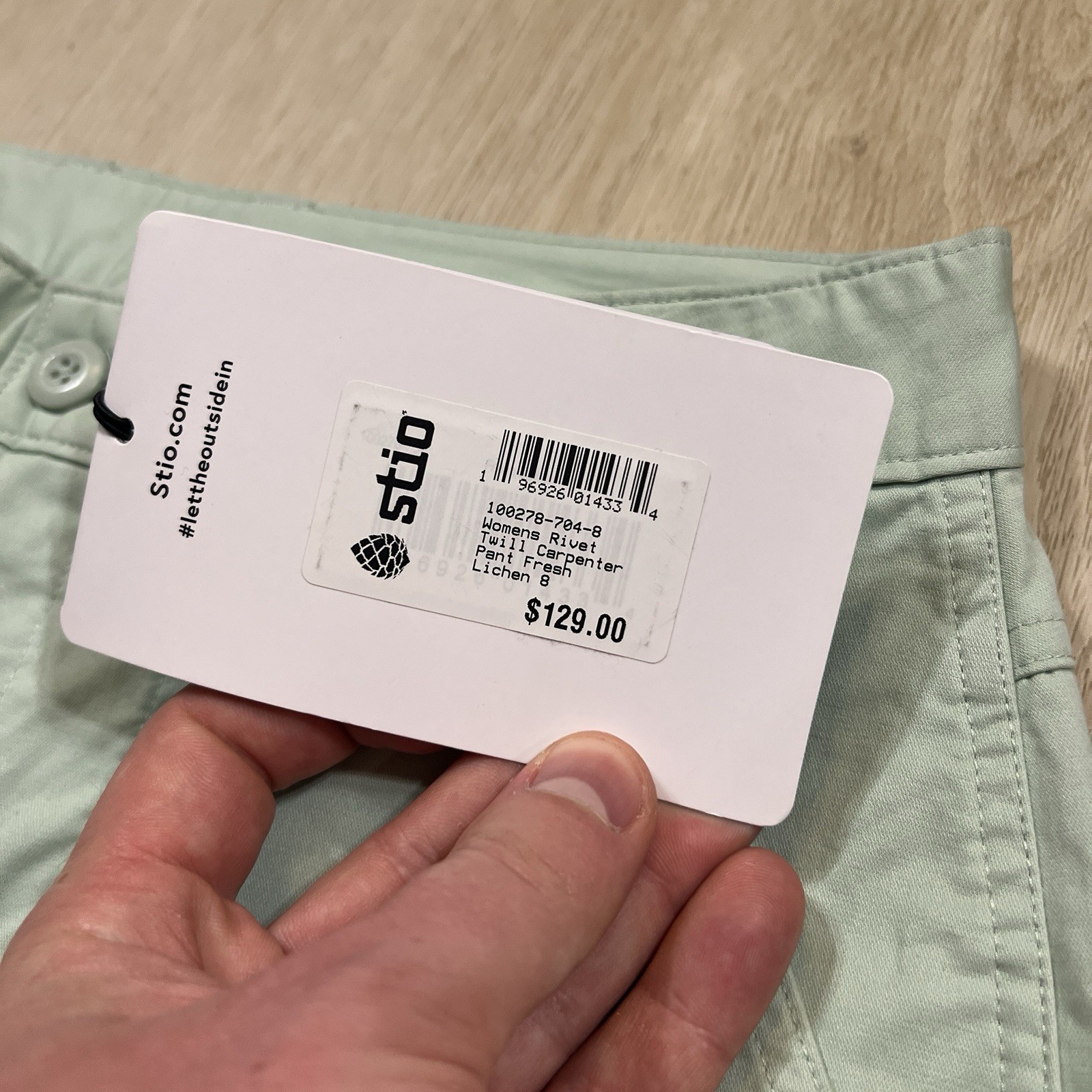 NWT Woman’s 8 Stio Rivet Twill Carpenter Pants Light Green Double Knee