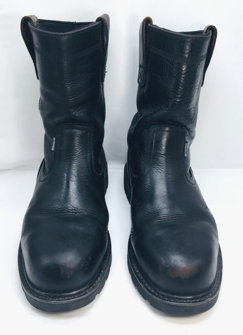 Wolverine Steel Toe Leather Dk Brown Slip On Size 9EW Work Boots ASTM F2413-18