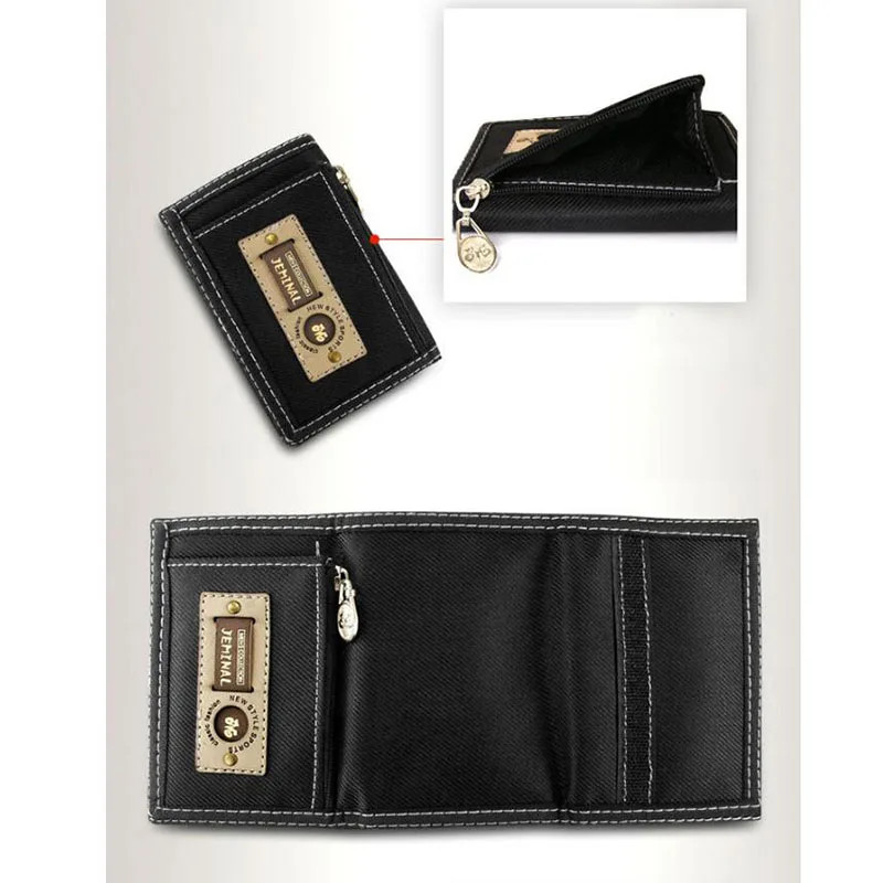 Teens Nylon Trifold Casual Gray Wallet for Male Men Women Young Novelty Money Ba