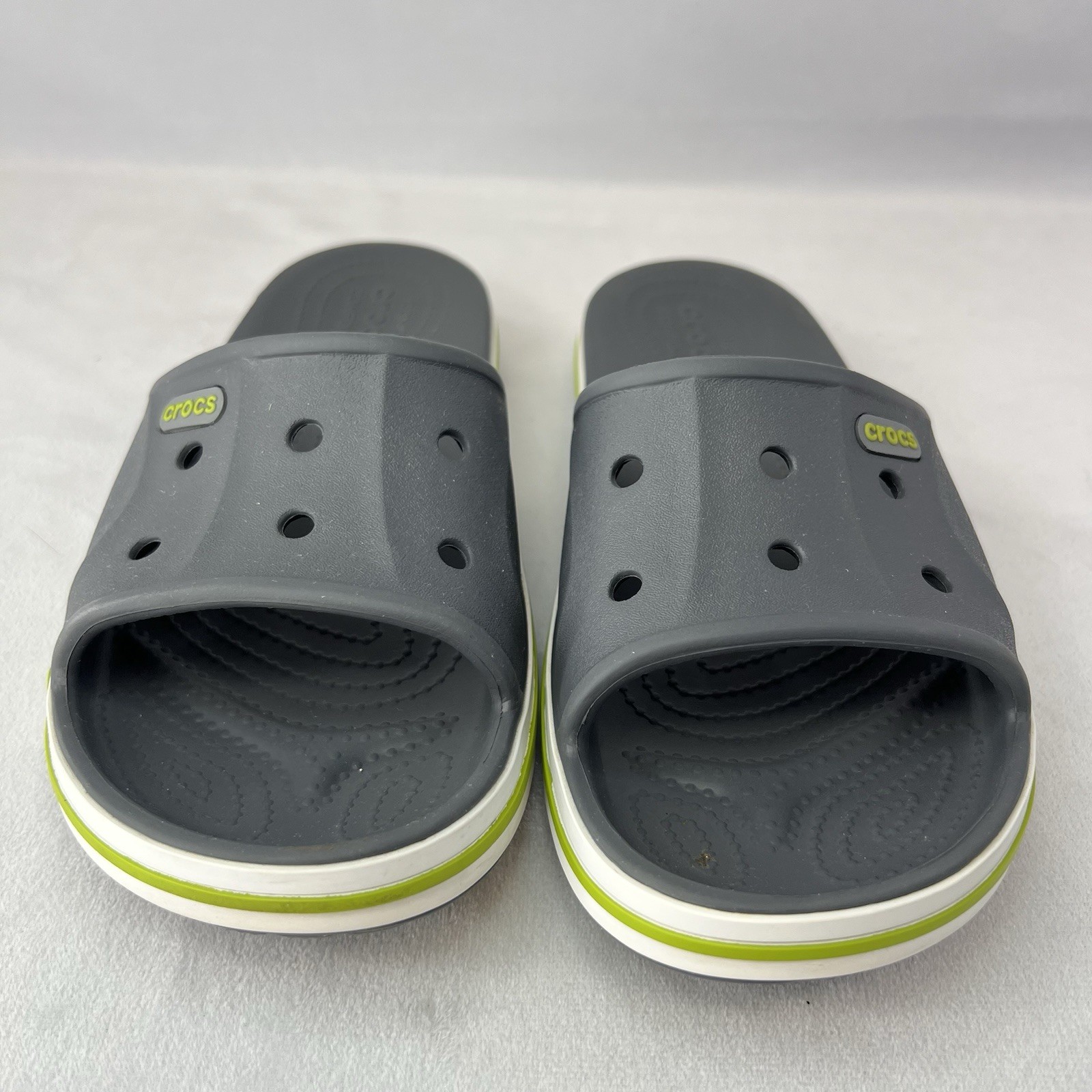 Crocs Size Mens 5/Women 7 Bayaband Iconic Comfort 205392 Unisex Gray Slides